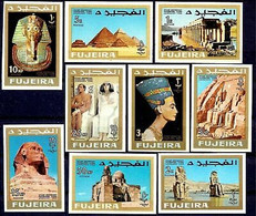 Fujeira 1966 UNESCO Égypte NUBIEN Monuments Néfertiti Sculpture Toutankhamon - Autres & Non Classés