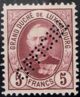 Luxemburg Service 1895 5 Fr Officiel Perforation, Perf 12½ MH - Servizio