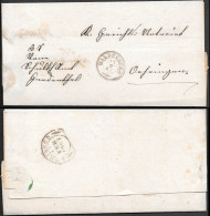 Germany Waldenburg Folded Letter Cover Mailed To Öhringen 1867. Wurttemberg - Brieven En Documenten