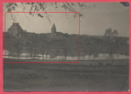 Euvezin Meurthe Et Moselle : Photo Format 16,3 X 11,5 Cm - Le Château Et L'église - Période Guerre De 1914-18 - Other & Unclassified