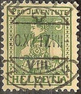 Schweiz Suisse Pro Juventute 1917: Unterwaldnerin Zu W8 Mi 134 Yv 155 Mit ⊙ RÜTI 30.XII.17 ZÜRICH (Zumstein CHF 10.00) - Oblitérés