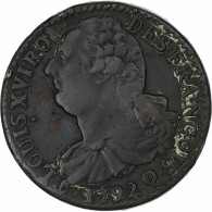 France, Louis XVI, 2 Sols, 1792 / AN 4, Perpignan, Cuivre, TB+, Gadoury:25 - Other & Unclassified