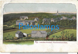 229771 GERMANY LANDES ANSTALT HOCHWEITZSCH VIEW PARTIAL BREAK CANCEL TRAIN CIRCULATED TO BELGIUM POSTAL POSTCARD - Other & Unclassified