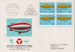 1976 Schweiz, Luftschiff " Verkehrshaus Luzern" Befördert Mit Luftschiff N-1701-X,  Zum:CH 564 Mi:CH 1049 - Zeppelins