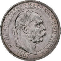 Hongrie, Franz Joseph I, 5 Korona, 1907, Kremnica, Argent, SUP, KM:489 - Hongrie