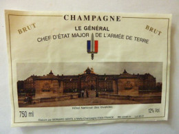 CHAMPAGNE LE GENERAL, Chef D'Etat Major De L'Armée De Terre - Hôtel National Des Invalides - Champagne