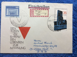 DDR - 1982 R-Brief Aus Berlin - SST "Internationales Denkmal Auschwitz-Birkernau" (2DMK049) - Brieven En Documenten