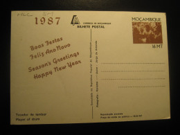 Happy New Year Player Of Drum 1987 Bilhete Postal Stationery Card Moçambique MOZAMBIQUE Portugal Colonies - Mosambik