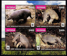 Guyana 2016 WWF Giant Armadillo Nature Animals Wildlife 4v MNH - Autres & Non Classés