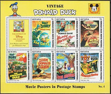 Guyana 1996 Disney Donald Duck Movie Posters Baseball Sports Lion Bees Sht MNH - Disney
