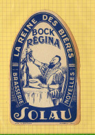 Etiquette De Biere Ancienne  Bock SOLAU  Brasserie NOYELLES Bleu ( Cote  90R /97 ) - Bier