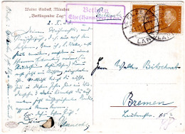 DR 1933, Landpoststpl. BETHELN Elze (Hannover) Land Auf Karte M. 3x3 Pf. - Lettres & Documents