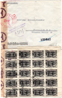 Griechenland 1944, MeF 20x100 Dr. Rücks. Auf Einschreiben Zensur Brief V. Athen  - Autres & Non Classés