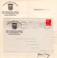 Norwegen 1930, Trondhjem Komiteet For Olafsjubileet, Brief M. 20 öre  - Covers & Documents