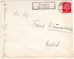 DR 1936, Landpost Stpl. DOLGEN über Grimmen Auf Brief M. 12 Pf.  - Brieven En Documenten