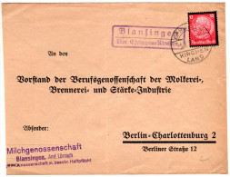 DR 1935, Landpost Stpl. BLANSINGEN über Efringen-Kirchen Auf Brief M. 12 Pf.   - Lettres & Documents