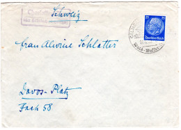 DR 1939, Landpoststempel CHARLOTTENHÖHE über Calmbach Auf Zensur Brief M. 25 Pf. - Covers & Documents