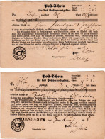 Taxis 1863/65, L1 WIESBADEN Auf 2 Versch. Postscheinen F.d. Postvereinsgebiet - Prefilatelia