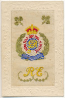 Embroidered Silk Postcard, Royal Engineers, From John Rogers To Son - Regimente