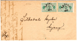 Schweden 1891, MeF 2x5 öre Dienstmarken Auf Orts-Brief V. Arjeng - Brieven En Documenten