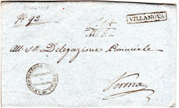 Lombardei U. Venetien 1828, R1 VILLANOVA Klar Auf Schgönem Brief N. Verona. - Lombardo-Vénétie