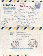 Schweden 1951, 30 öre Auf Aerogramm V. Höglandstorget N. Indiend, Dann Ungarn - Covers & Documents