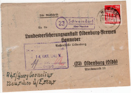 DR 1948, Landpost Stpl. 23 SCHWEINDORF über Norden Auf Briefvorderseite M. 20 Pf - Lettres & Documents