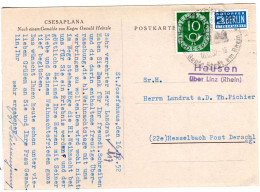 BRD 1952, Landpost Stpl. HAUSEN über Linz (Rhein) Auf Karte M. 10 Pf.  - Briefe U. Dokumente