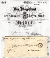 Bayern 1870. Kl. K1 REICHERTSHOFEN Auf Antwortbrief V. Ebenhausen N. Eichstätt - Storia Postale