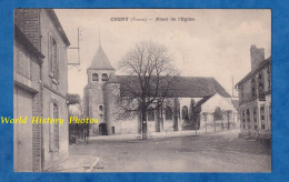 CPA - CHENY ( Yonne ) - Place De L' Eglise - 1919 - Arbre - Prés Migennes Charmoy Ormoy Esnon Epineau Les Voves - Autres & Non Classés