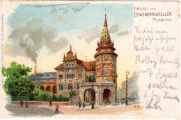 Gruss V. Löwenbräukeller München, 1899 Gebr. Litho-AK - Autres & Non Classés