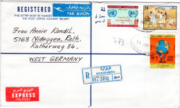 Kuwait 1980, 3 Marken Auf Luftpost Einschreiben Express Brief V. Mubarakiya - Asia (Other)