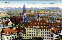 München, Blick Auf Die Au M. Lehrerinnen-Bildungsanstalt, 1923 Gebr. Farb-AK - Autres & Non Classés