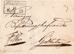 Schweden 1842, R2 JÖNKÖPING Klar Auf Brief N. Göteborg - Covers & Documents