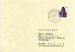 BRD 1989, 40 Pf. SONDERTARIF-Drucksache V. Der Exclave BÜSINGEN I.d. Schweiz. - Covers & Documents