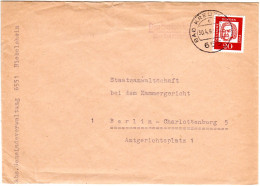 BRD 1962, Landpost Stpl. BIEBELSHEIM über Bad Kreznach Auf Brief M. 20 Pf. - Brieven En Documenten