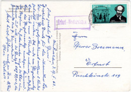 DDR 1963, Landpost Stpl. ERFURT - BINDERSLEBEN Auf Karte M. 10 Pf  - Covers & Documents