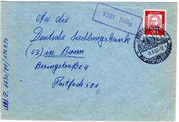 BRD 1963, Landpost Stpl. 5581 TELLIG Klar Auf Brief M. 20 Pf. V. BULLAY - Cartas & Documentos