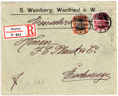 DR 1902, 10+30 Pf. Reichspost Auf Einschreiben Brief V. WANFRIED N. Eschwege - Brieven En Documenten