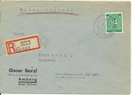 1947, 84 Pf. Auf 13a Firmen Einschreiben Brief V. Amberg - Lettres & Documents