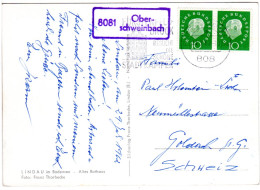 BRD 1962, Landpost Stpl. 8081 Oberschweinbach Auf AK M. 2x10 Pf. - Autres & Non Classés