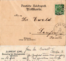 DR 1898, 5 Pf. M. Firmenlochung Auf Karte V. Hunstig B. Dieringhausen - Brieven En Documenten