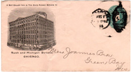 USA 1893, Illustrierter 2 C. Ganzsache Brief V. Chicago M. Spaulding & Merrick - Otros & Sin Clasificación