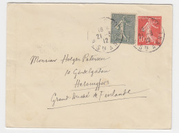 Frankreich 1912, 15 C. Auf 10 C. Ganzsache Brief V. Paris N. Finnland.  - Autres & Non Classés