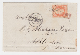 Frankreich 1862, 40 C. M. PD+GC Auf Brief V. Nice N. Ashburton GB. - Autres & Non Classés