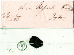 Württemberg 1854, Bahnstpl. UNTERTÜRKH. Auf Brief V. Wangen N. Ingelfingen - Storia Postale