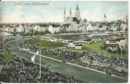 Gruss Vom Oktoberfest, 1908 Gebr. München Farb AK M. Pferderennbahn - Autres & Non Classés