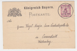 Bayern 1884, K1 AICH Auf 5 Pf. Ganzsache V. Bodenkirchen - Cartas & Documentos