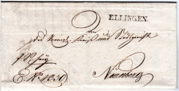 Bayern 1827, L1 ELLINGEN Klar Auf Schönem Franko Brief N. Nürnberg. - Préphilatélie