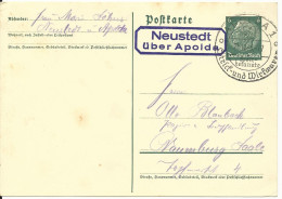 DR 1935, Landpost Stpl. Neustadt über Apolda Auf 6 Pf. Ganzsache - Lettres & Documents